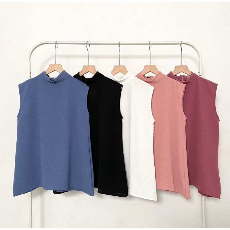 Inner Tanpa Lengan Highneck Manset Turtleneck Sleeveless Daleman Blazer Leher Tinggi Mangset Kutung 