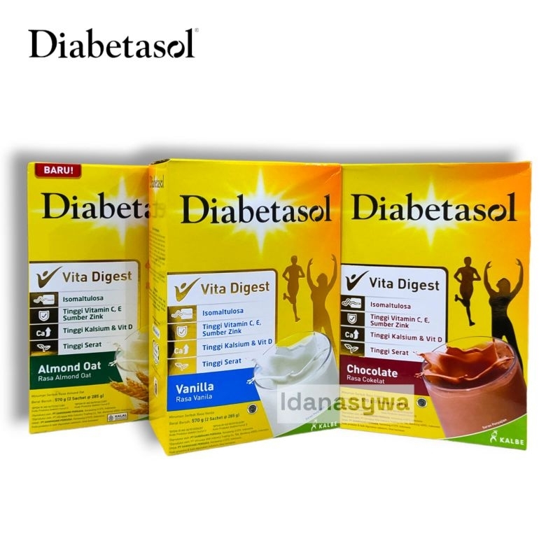 

DIABETASOL 570 gram Rasa Vanila Coklat Almond Susu Diabet