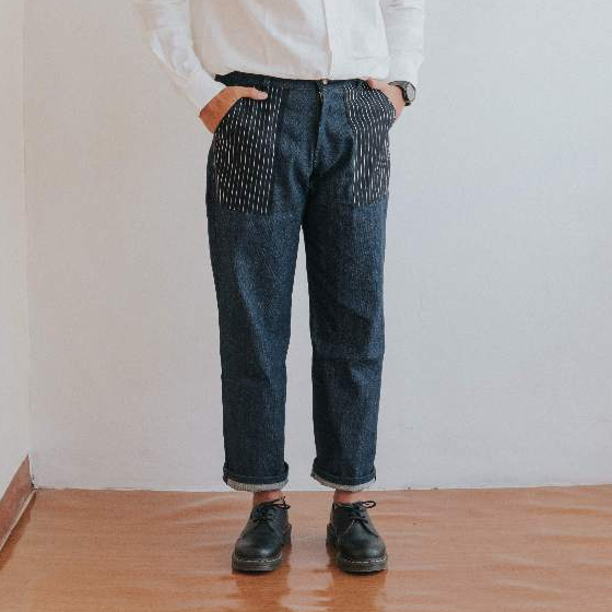 Denim Pants Yozora by Cekap - Celana Denim 13 oz Wabash Sashiko