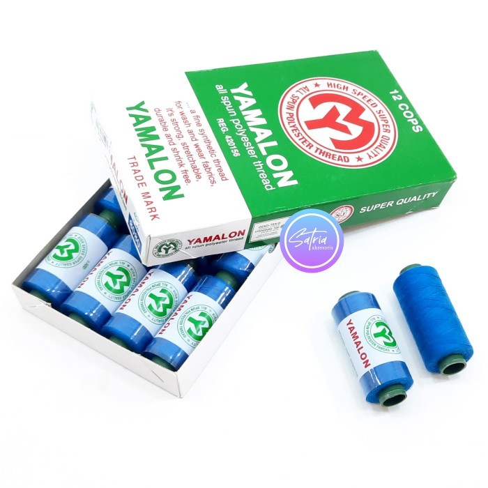 BENANG JAHIT YAMALON 500 YARD KODE 8080 BIRU / BENANG JAHIT YAMALON MURAH