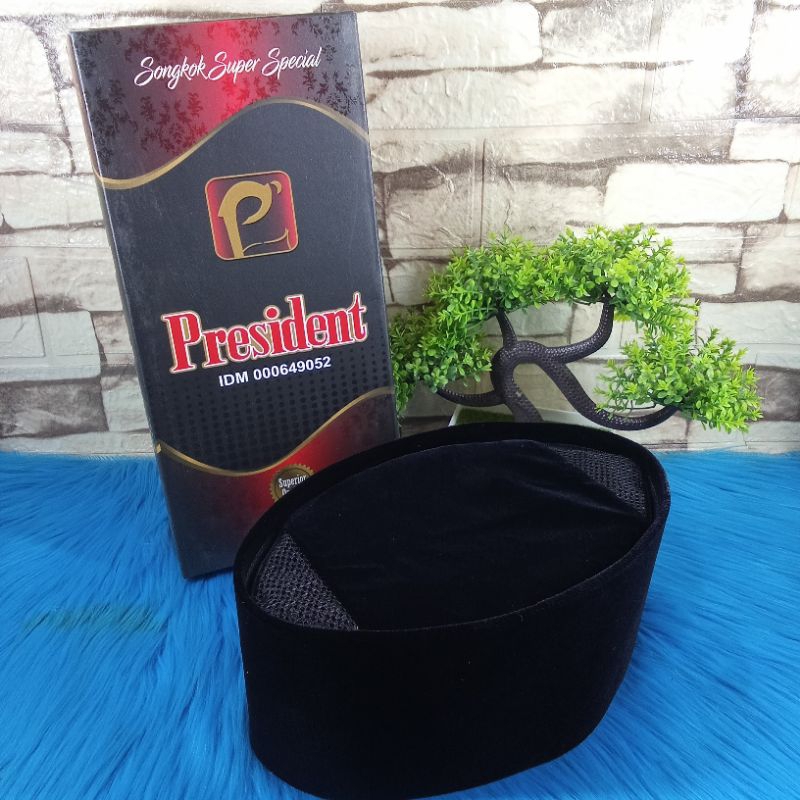 PRESIDENT - Songkok Nasional Peci Kopiah Hitam PRESIDENT SUPER SPECIAL Original