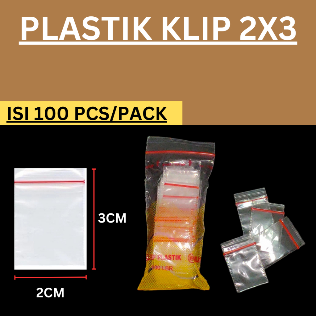 Plastik Klip Kecil Uk 2x3 (isi 100pcs), Plastik Obat, ZipLock Clip - Klip 2x3