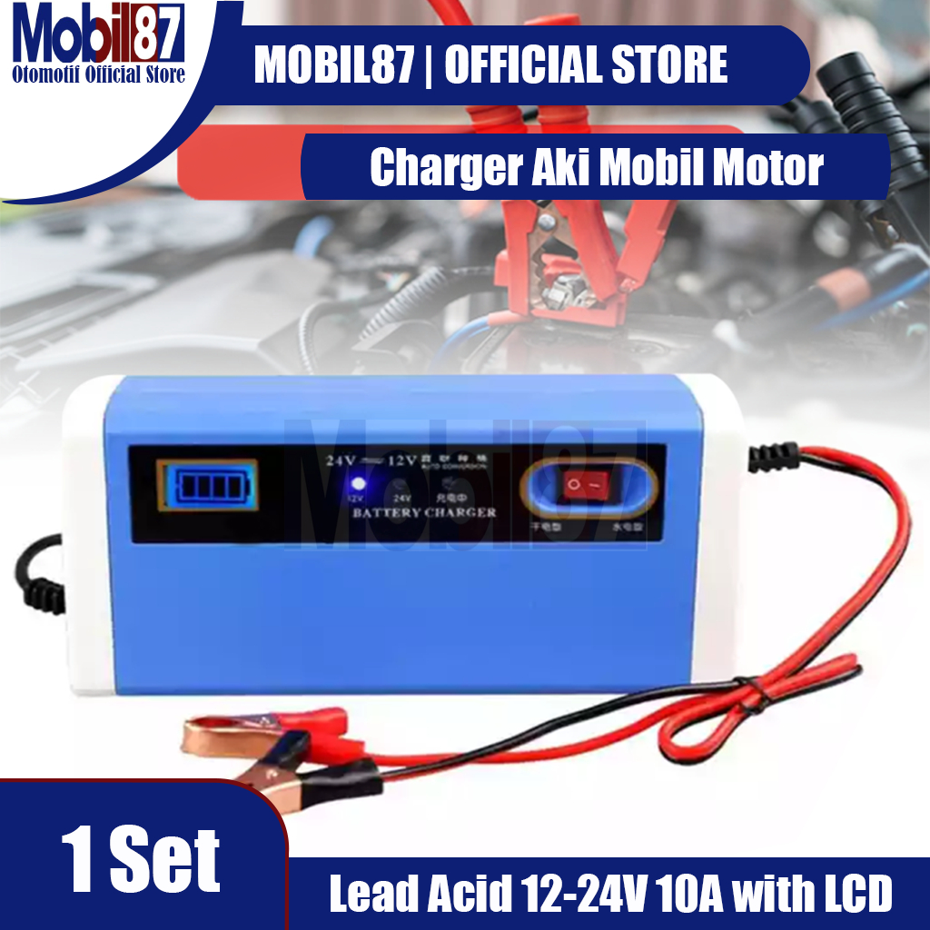Charger Aki Mobil Motor Lead Acid 12-24V 10A with LCD - UD21 DT