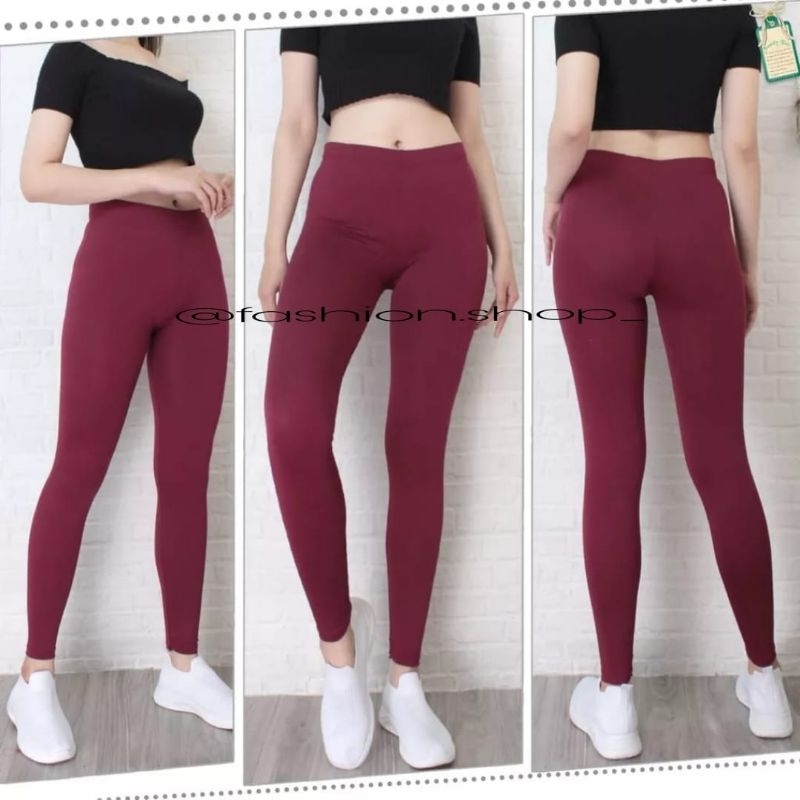 Legging Polos Wanita Dewasa Jersey Spandek/Licin Premium bahan melar