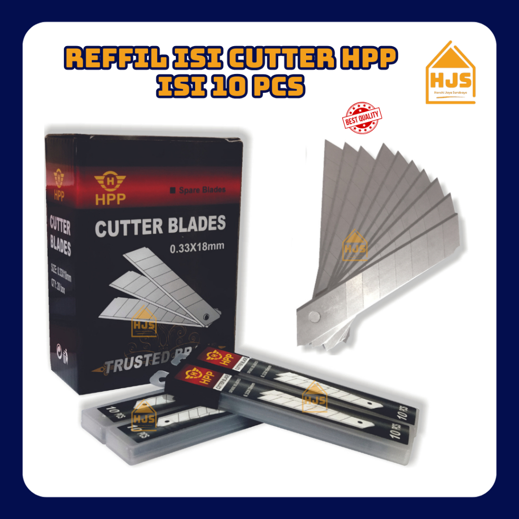 

[HJS] HPP Refill Cutter Besar 10 PCS Mata Cutter Berkualitas Isi Mata Pisau Kater / Isi cutter / refil kater