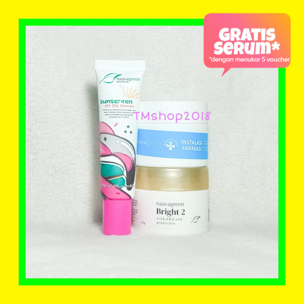 Naavagreen Paket Krim Glowing 1 (w2,brt2,suntube) by dr Fredi Setyawan Original Cream Pencerah Berca
