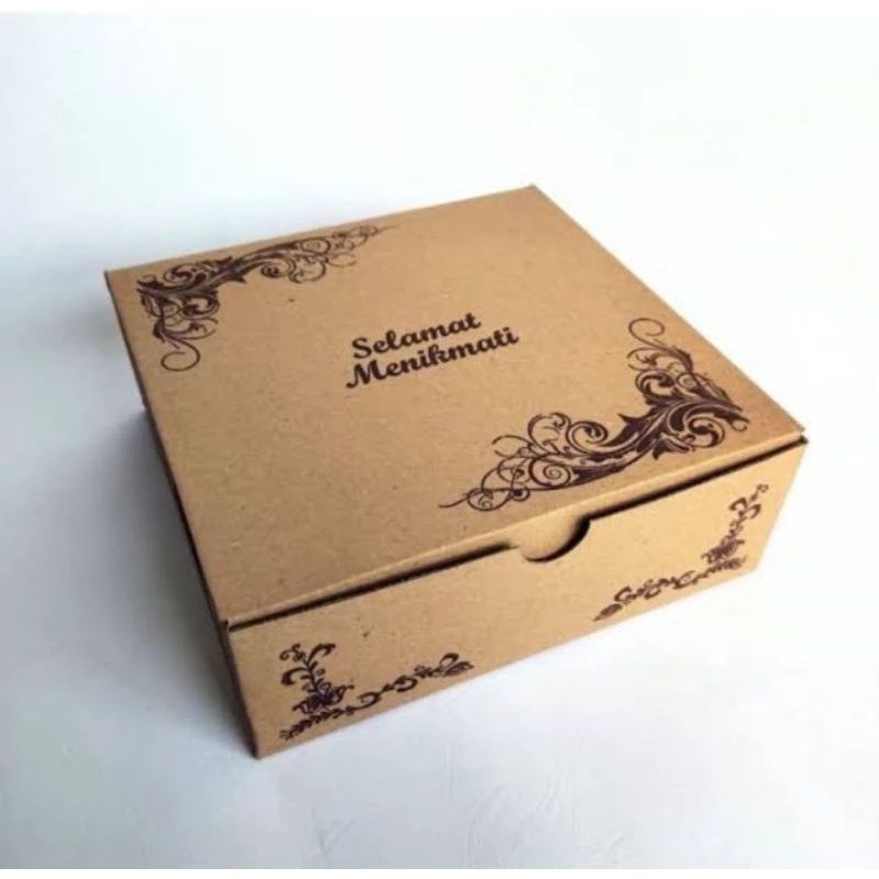 

Uk 20x20 / r10k kotak nasi coklat motif dus nasi coklat dus eflute dus kue coklat