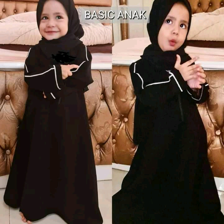 ABAYA PITA TANGAN ANAK-promo-Abaya arab terbaru-gamis hitam remaja kekinian- dress remaja-dress musl