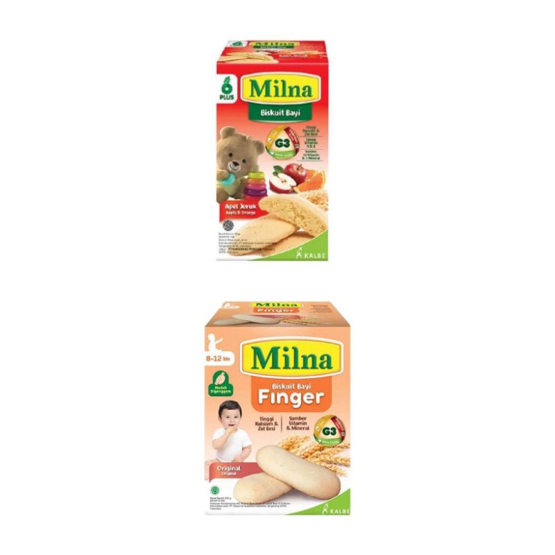 Milna Biskuit Bayi Apel Jeruk 65gr / Milna Biskuit Finger 52gr