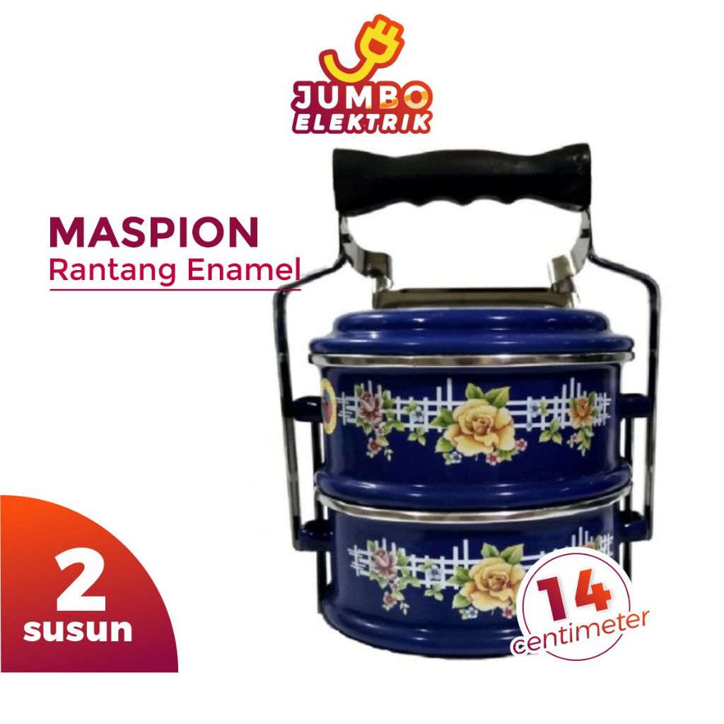 HOT SALE Rantang Susun Jumbo Maspion Enamel Rantang 2 Susun Diameter 14 Cm