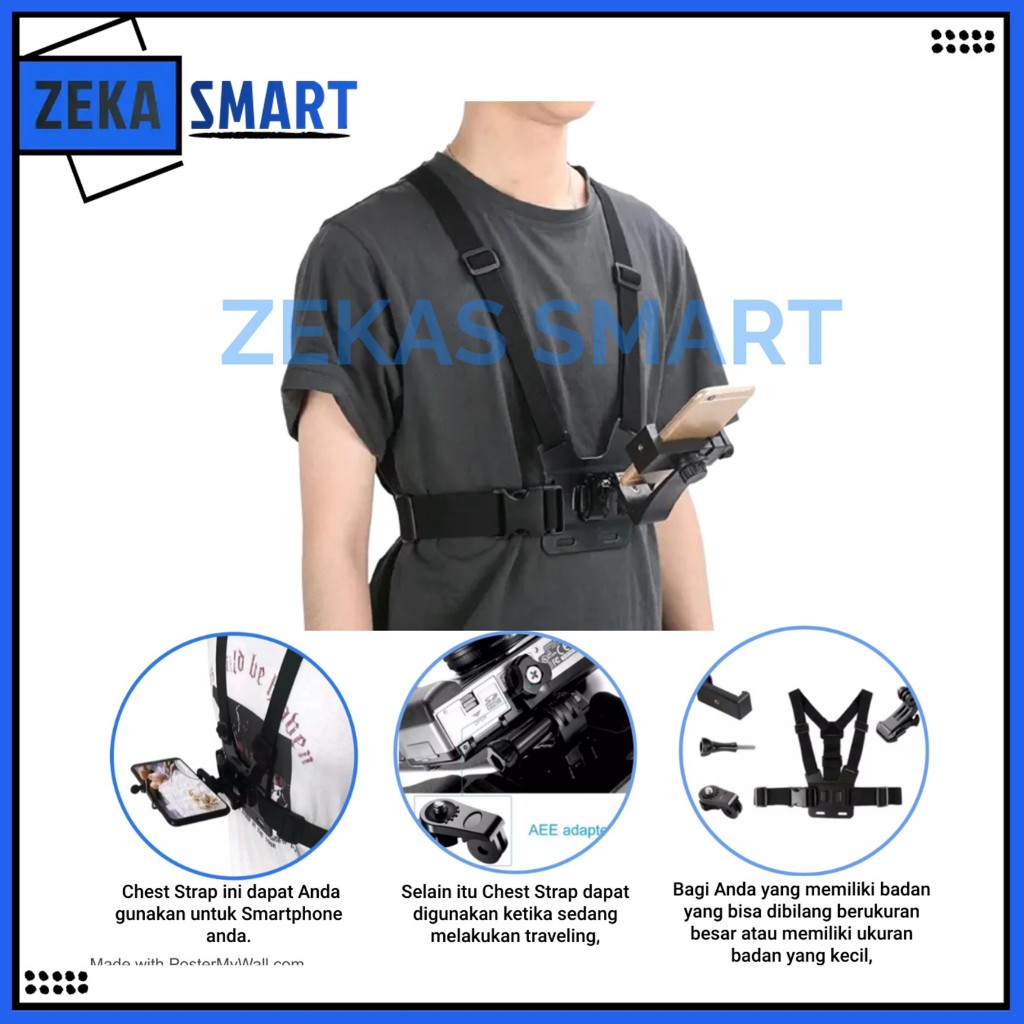 Strap Dada HP Smartphone Body Chest Strap Mounting Action