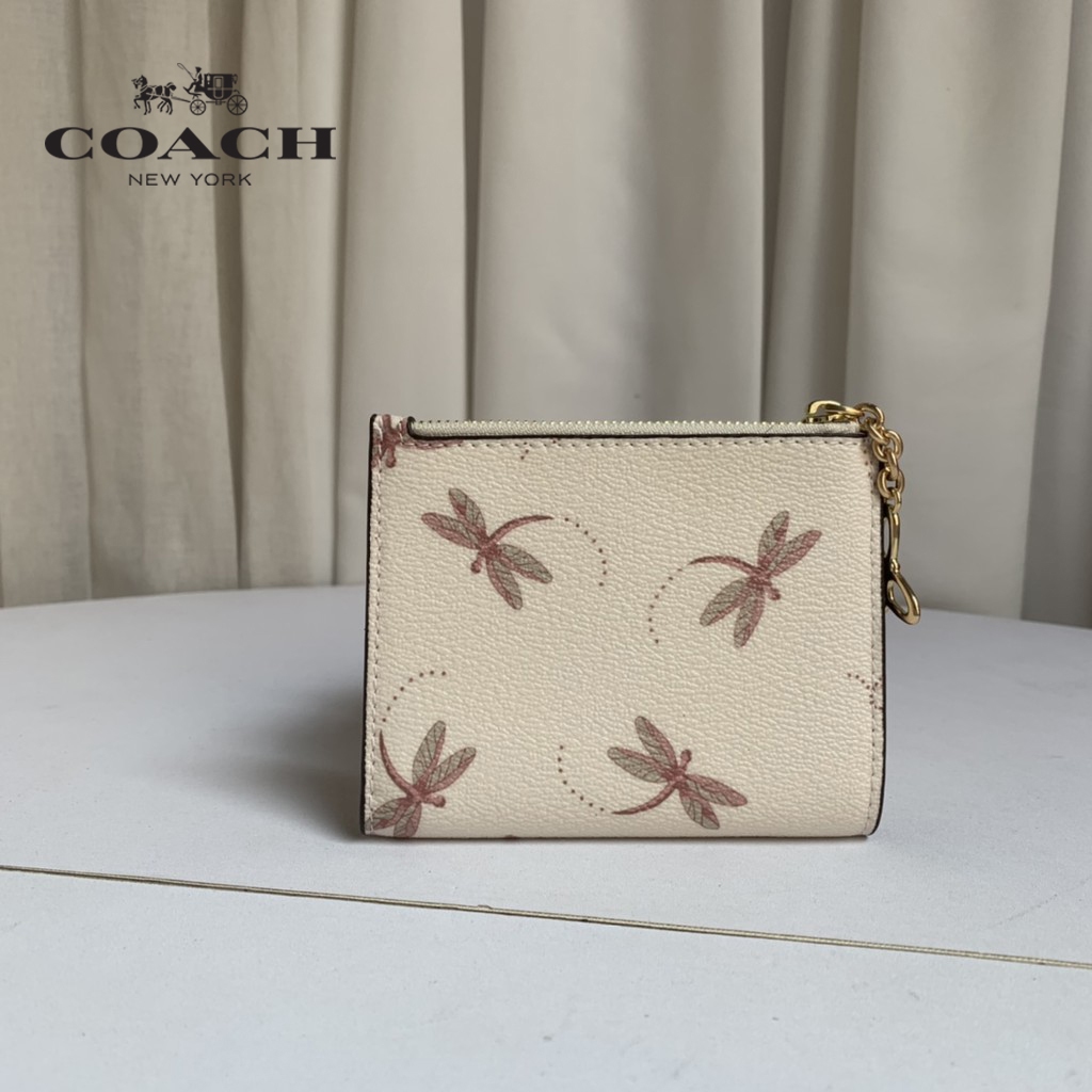 Coach Signature Card Holder Zipper Wallet COACH Coin Purse Original