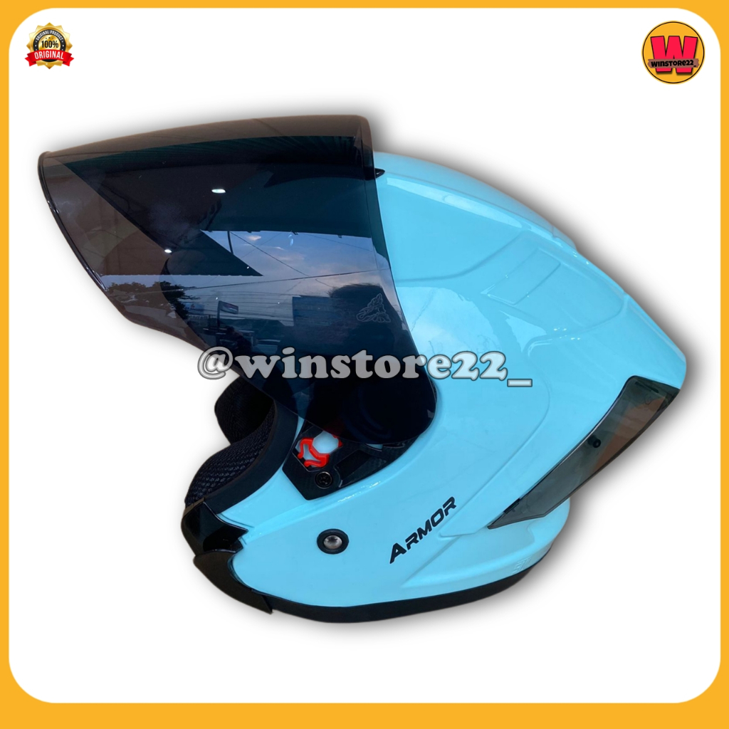 Helm Sepeda Motor Half Face Js Yakuza Armor Solid Standar & Paket Ganteng Gratis Spoiler Helem Pria 