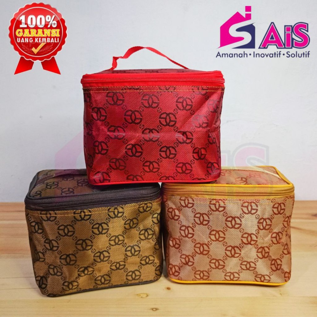 TAS KOSMETIK KOTAK KECIL KOTAK ELEGAN KOTAK  JACQUARD WARNA PREMIUM TAS SKIN CARE TAS MAKE UP TAS KO