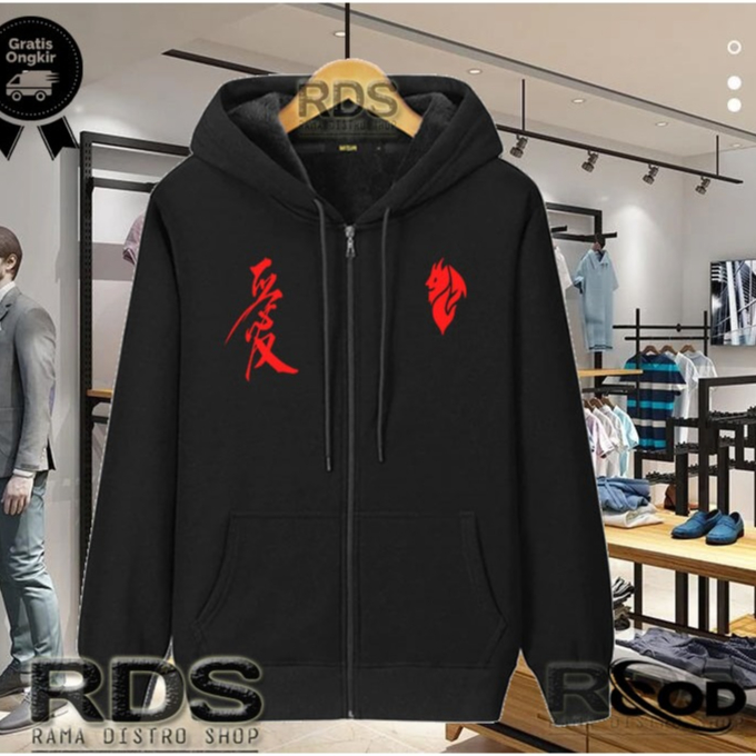 RDS COD.. Jaket Hoodie distro terbaru logo AC Milan Kirka Cina Keren Text merah original unisex cewe