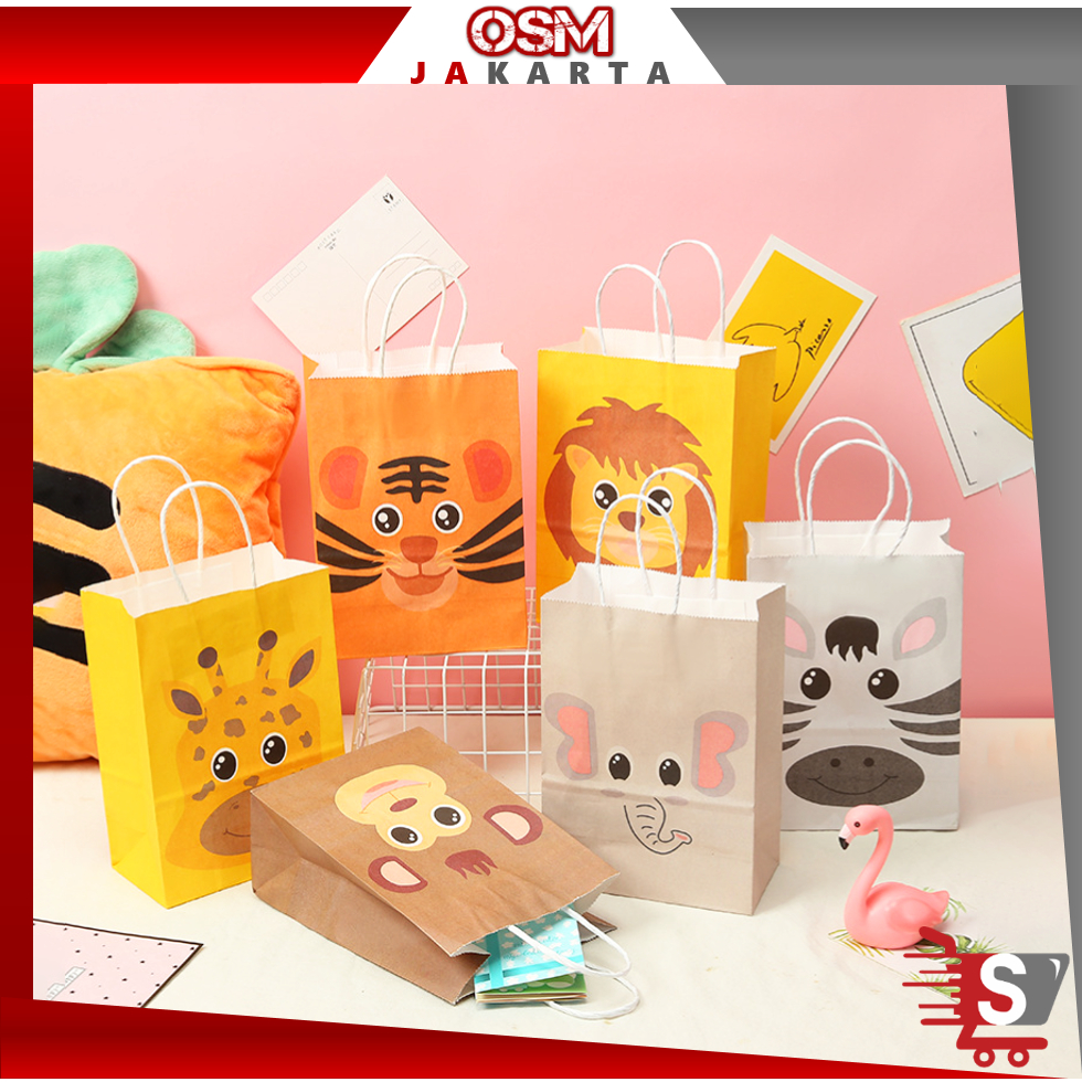 

OSM JKT 6049 Paper Bag Ulang Tahun / Goodie Bag Ulang Tahun / Goodie Bag Tema Animal / Paper Bag Hadiah / Paper Bag Motif Animal