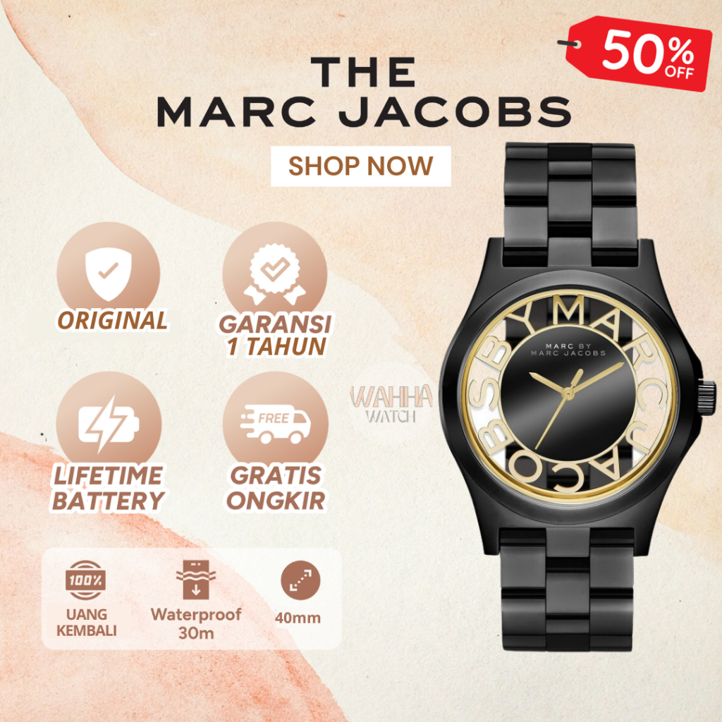 Jam Tangan Marc Jacobs MJ3255 Henry Skeleton Black Watch Original [BERGARANSI]