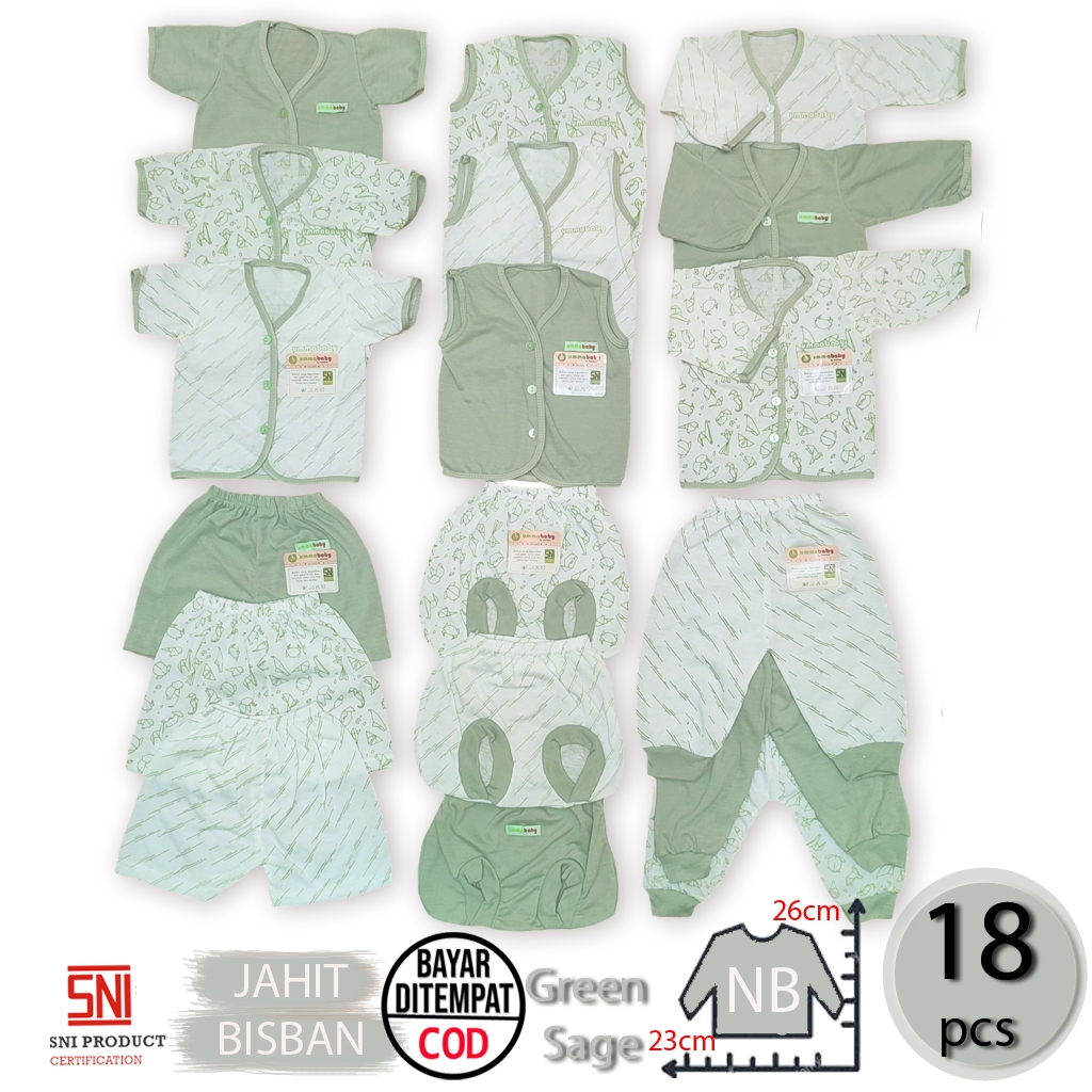 ummababyshop 18 pcs Baju Bayi Perlengkapan Bayi Baju Bayi Perempuan Baju Bayi Laki Laki Baju Bayi Ne