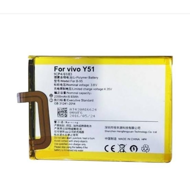 BATRE BATERAI B-95 VIVO Y51 Y51A Y51L ORIGINAL