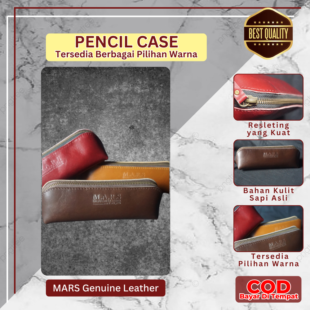 

MARS Pencil Case Tempat Wadah Alat Tulis Pensil Kulit Sapi Premium Free Grafir Tulisan