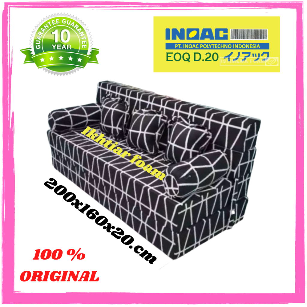 Sofa Bed Inoac  SofaBed Inoac no 2 tebal 20 cm Ukuran 200 X 160 X 20 cm Tipe EOQ yellow D20 3 in 1