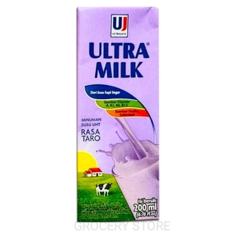 

Ultra Milk Susu UHT Rasa Taro Kemasan 200ml (Satuan)