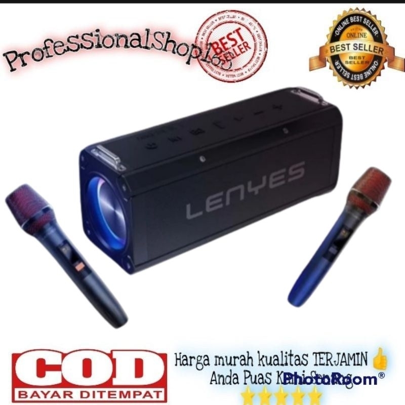 PS - speaker bluetooth Lenyes TWS S828 120W Portable KTV Wireless Speaker + 2 Mic Speaker Wireless 5