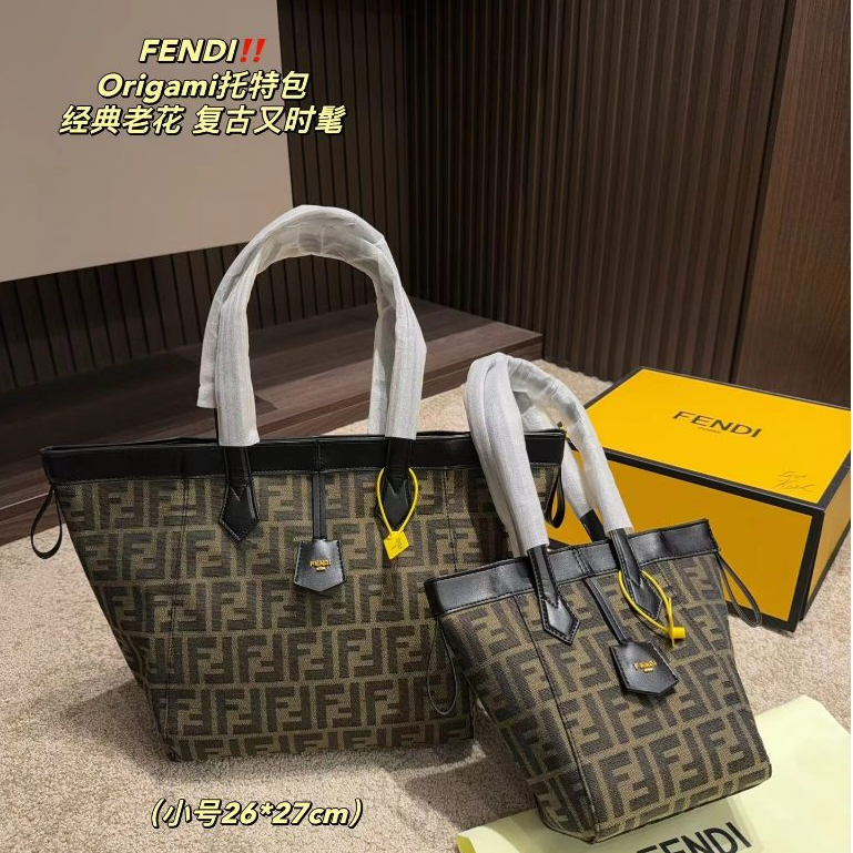 Original 2023 New Fendi Tote Bag, Handbag, Fashion Classic Women's Shoulder Bag, Versatile Shopping 