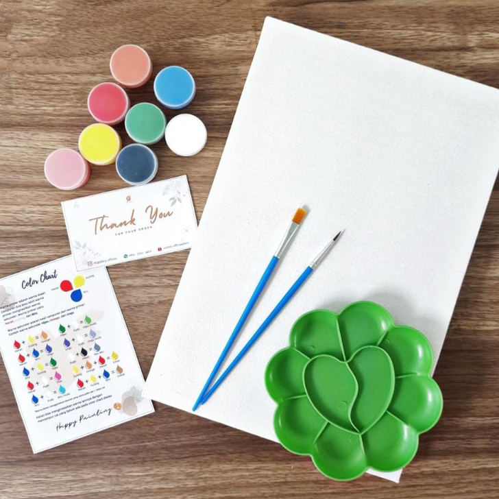 

Ready Alat Lukis Lengkap 1 Paket Kanvas Cat Air Akrilik Kuas Palet Laris