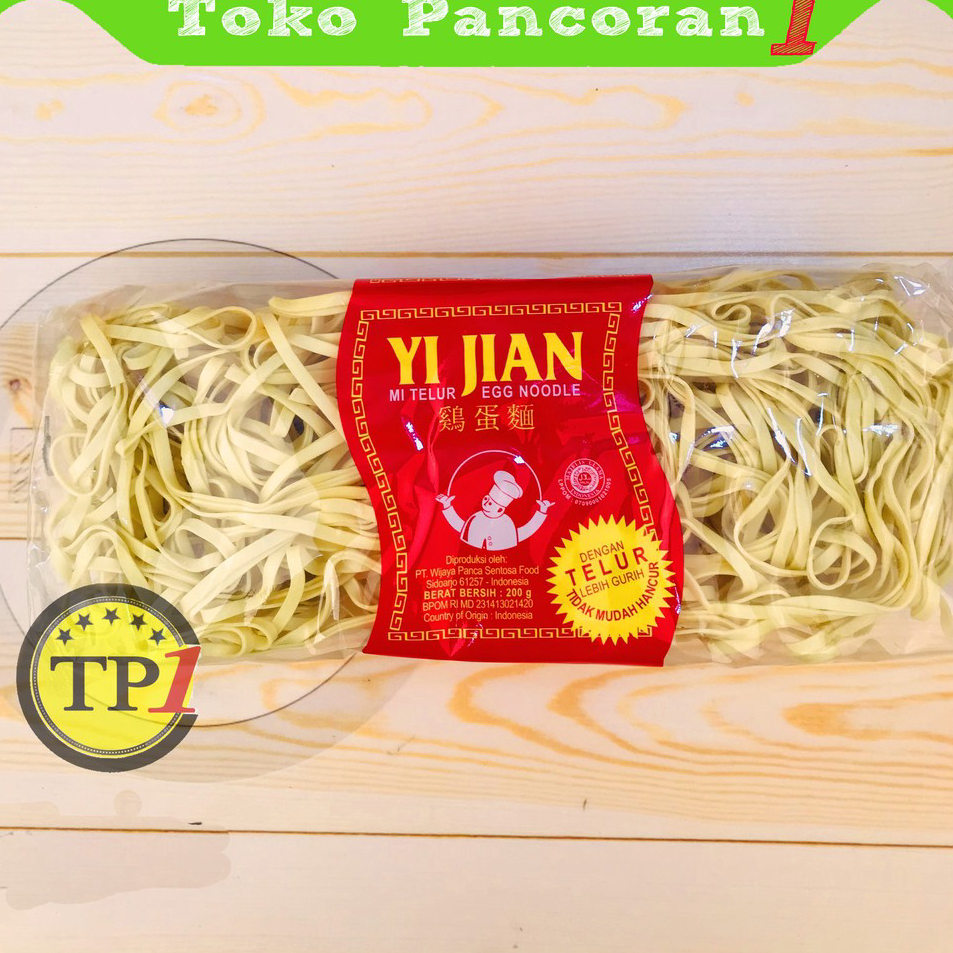 

Bestseller Mie Telur Yi Jian egg Noodle 200 Gram / Mie instan Kecil Lebar