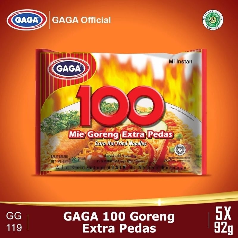 

Gaga 100 Mie Instan Extra Pedas 92gr