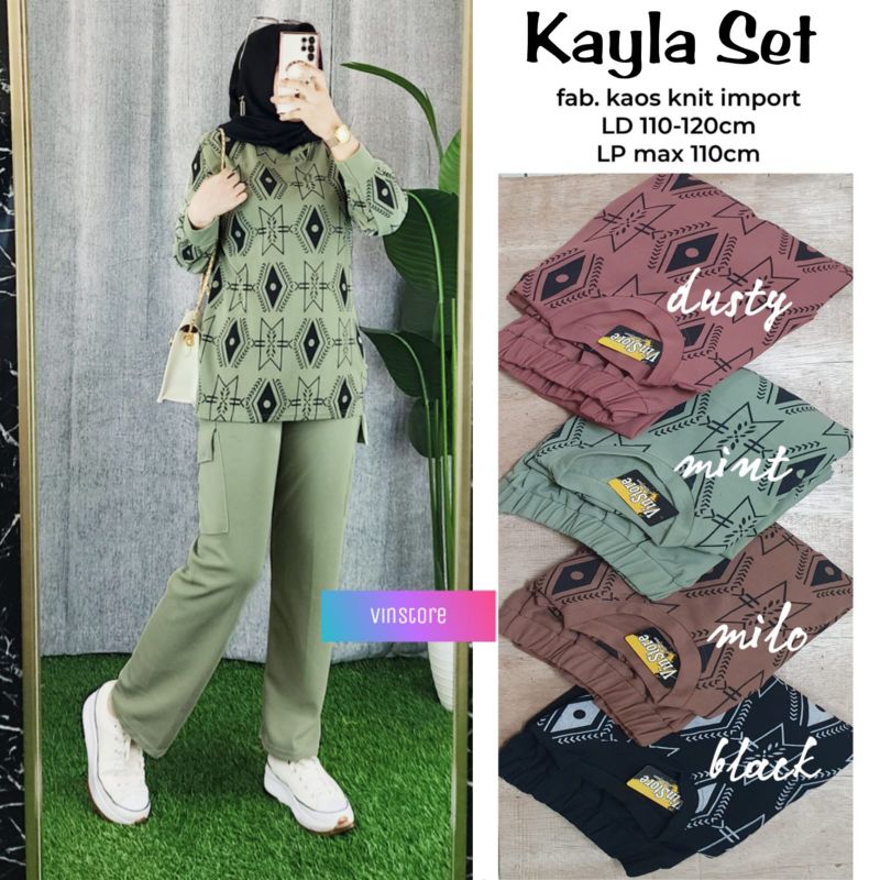 kayla set / setelan jumbo ld 120 kaos knit import bestseller terlaris