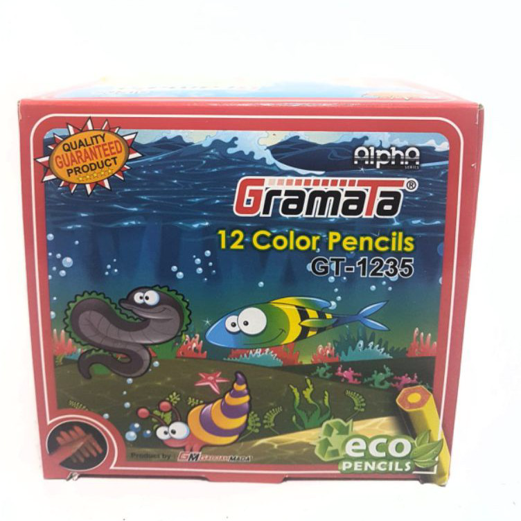 

Best Terlaris Harga Grosir (Per kotak isi 12 packs) Pensil Warna Color Pencil GRAMATA /SQUEEZY GT-1235 (12 warna)