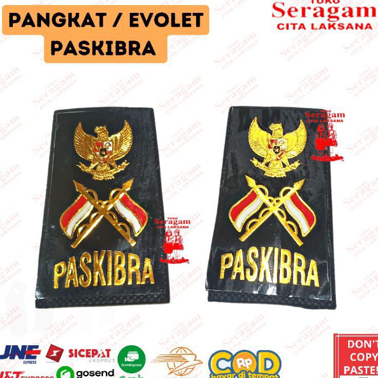Murah Banget Pangkat Bordir Evolet Paskibra Hitam Hijau Seragam Sekolah ( 1 Pasang )