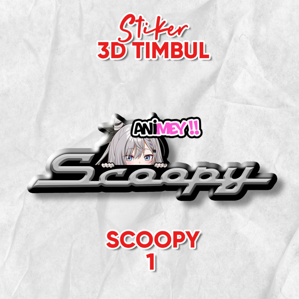 Stiker Emblem 3D Timbul Vestia Zeta Logo Scoopy / Stiker Anime Resin