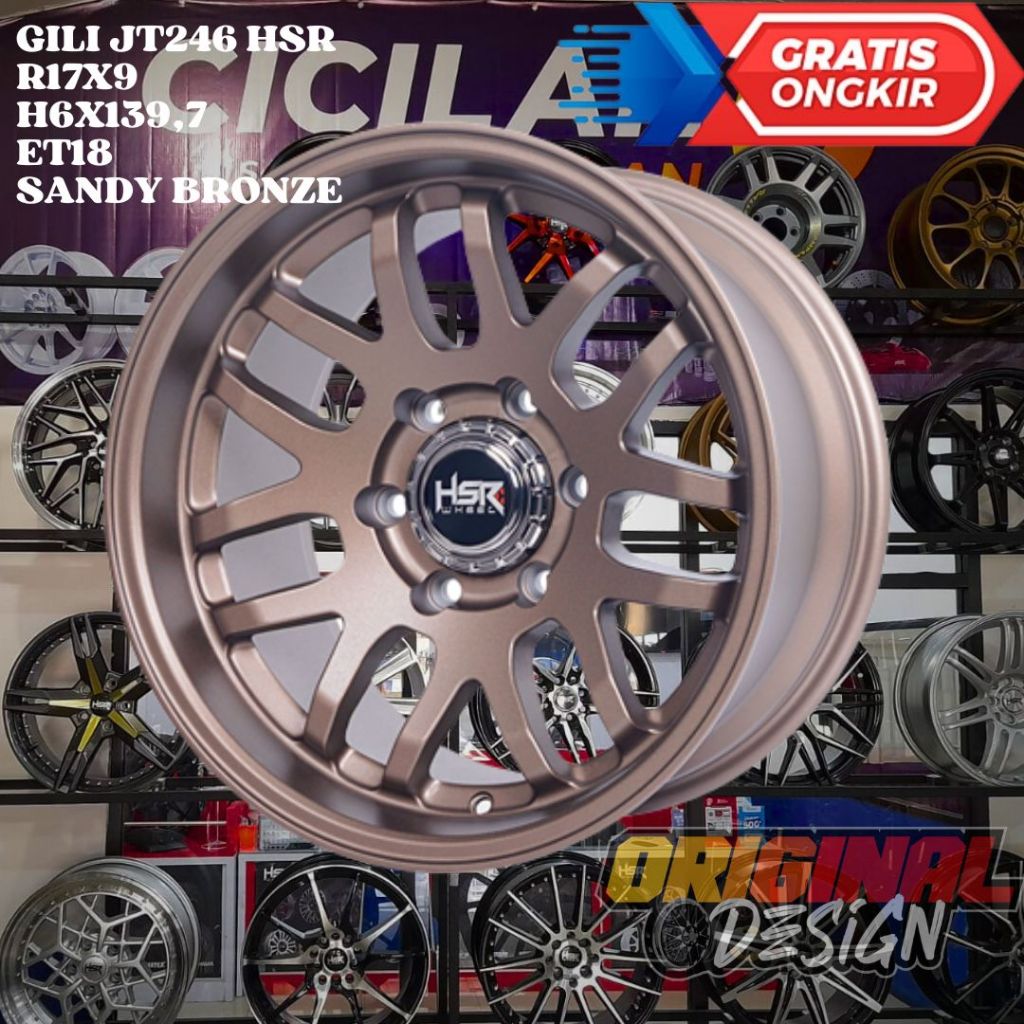 Velg Mobil Ring 17 HSR GILI R17 LEBAR 9 LUBANG BAUT 6 ET18 SANDY BRONZE