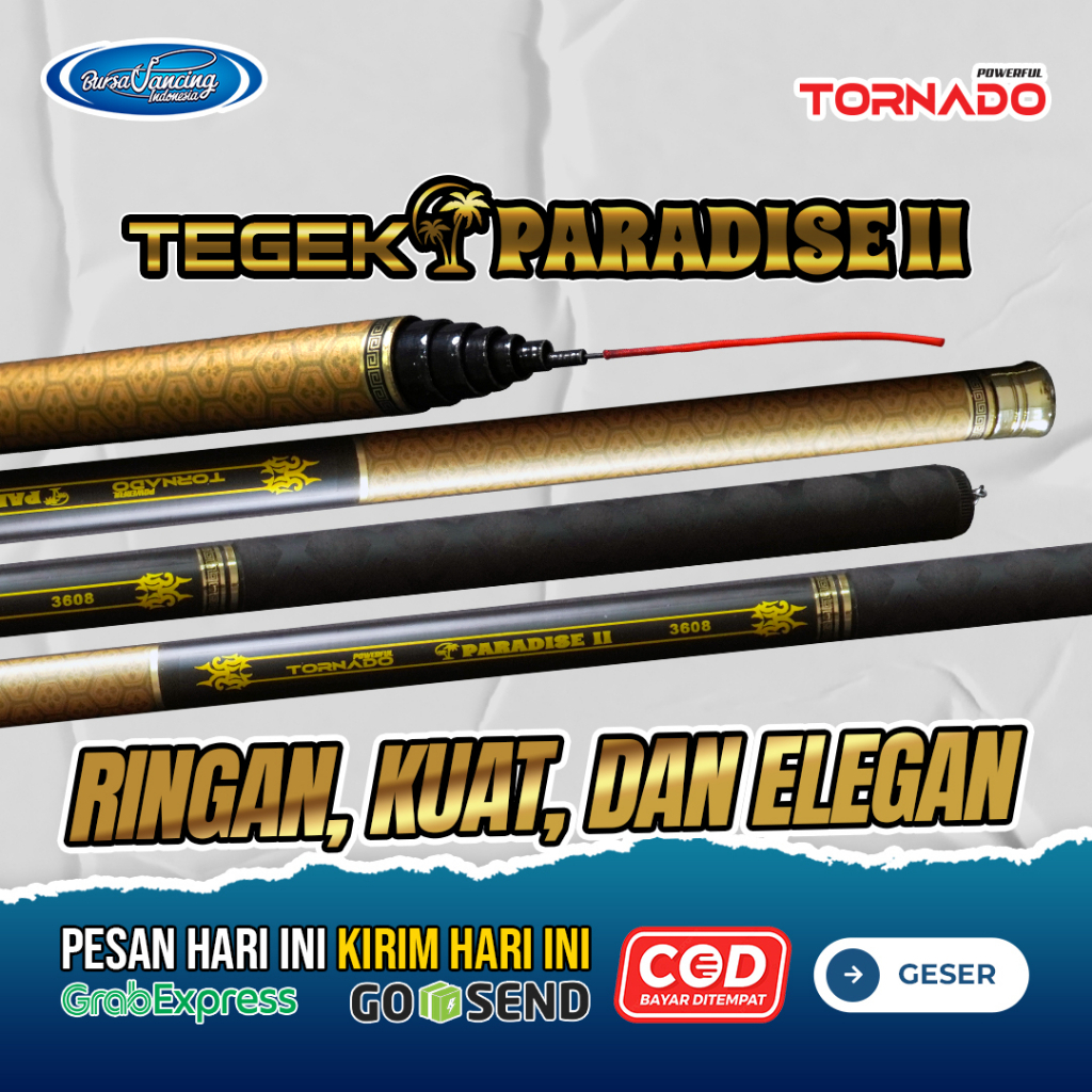 Joran Tegek Paradise II Black and Gold 240cm 270cm 300cm 360cm 450cm 540cm 630cm Coating Carbon Hand