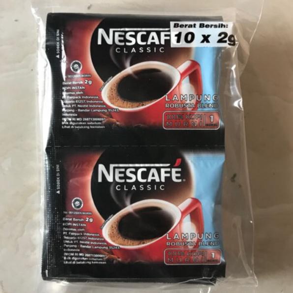 

Jual Nescafe Classic Sachet 2gr x 10 pcs Ready