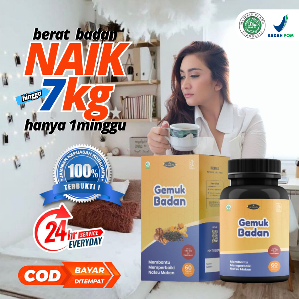 Pil Kapsul Vitamin Obat Napsu Makan Dewasa Gemuk BPOM Farmasi Penggemuk Badan Master Weight Gain Ori