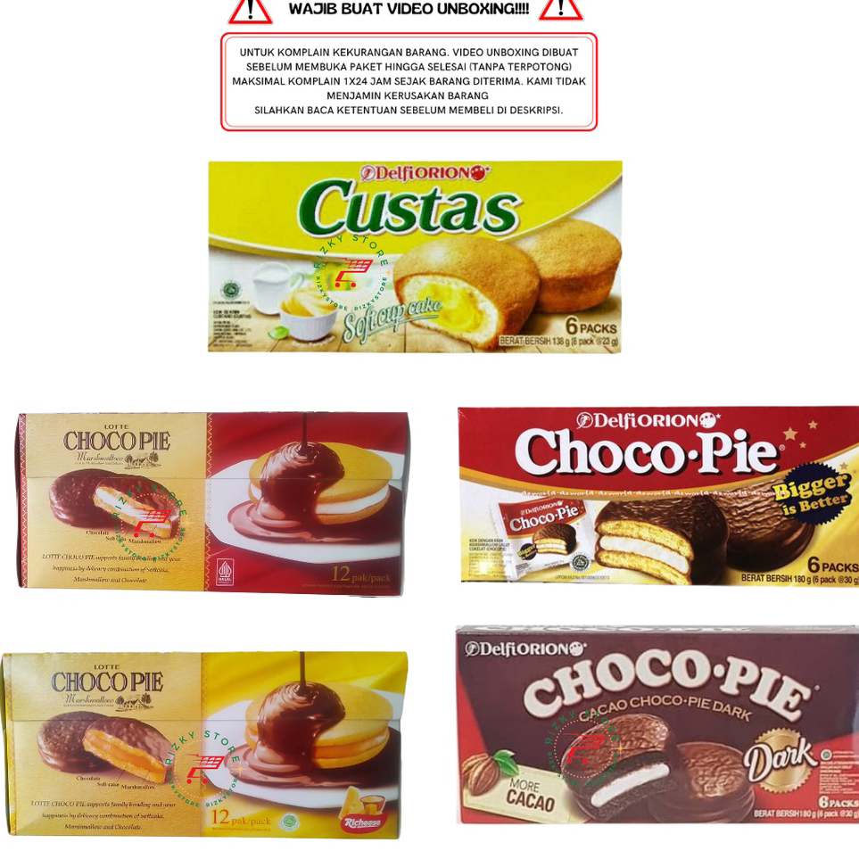 

Terlaris CHOCO PIE MARSMALLOW BOX/DELFI ISI 6/LOTTE ISI 12