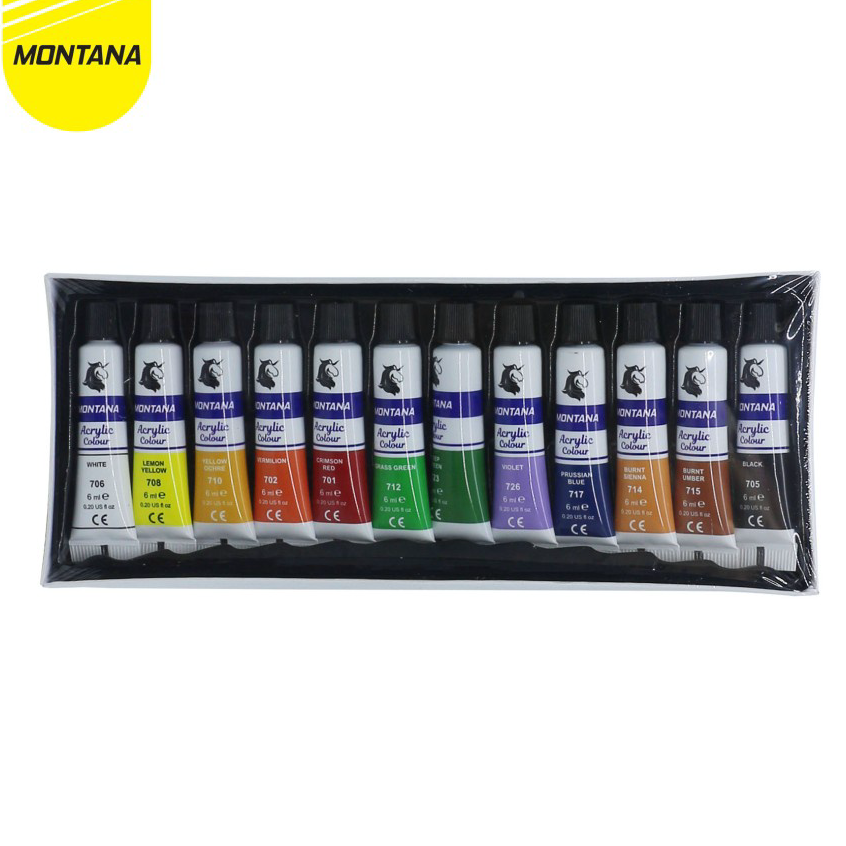 

➠❉✳ Montana Cat acrylic Akrilik Color 12 Warna / Cat Akrilil Montana TAC-12 PT