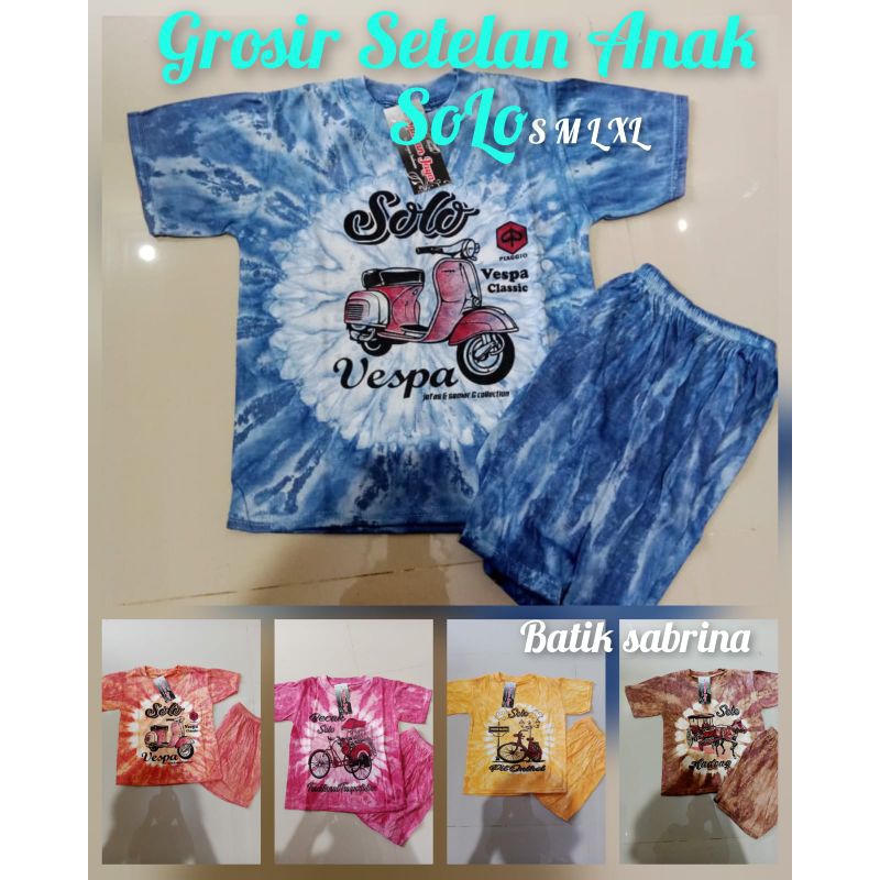 GROSIR Setelan Kaos Batik Anak SOLO Batik Abstrak Premium Murah Viral