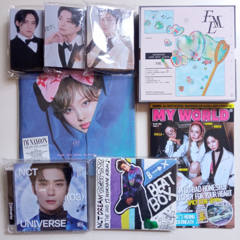 album only binder seventeen fml, aespa my world, nct 2021 beatbox, nayeon twice pop
