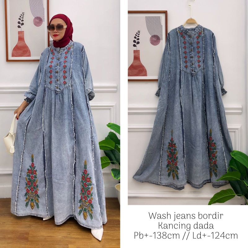 Coco Jeans Maxy gamis jumbo gamis jeans jumbo gamis busui jumbo