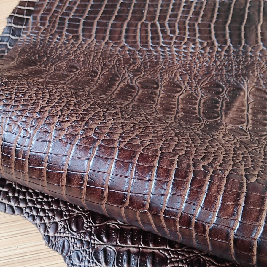 Kulit sapi sheet Emboss Buaya Kulit Sapi Lembaran emboss Croco sampel