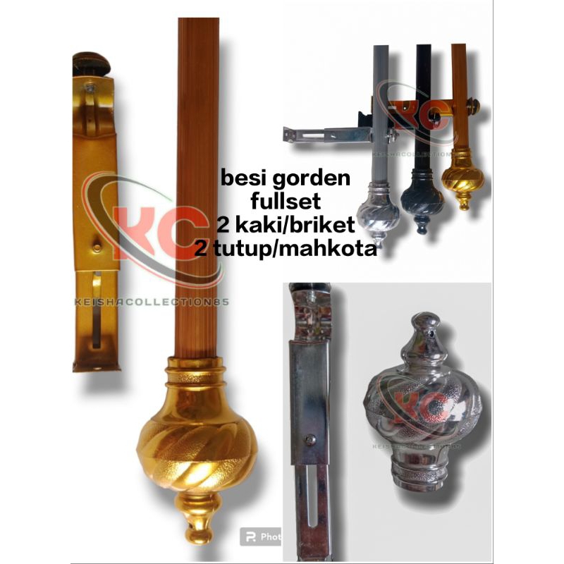 BATANG GORDEN TIANG GORDYN FULLSET BESI GARIS ULIR TIANG GORDENG JENDELA TIRAI PINTU SKAT