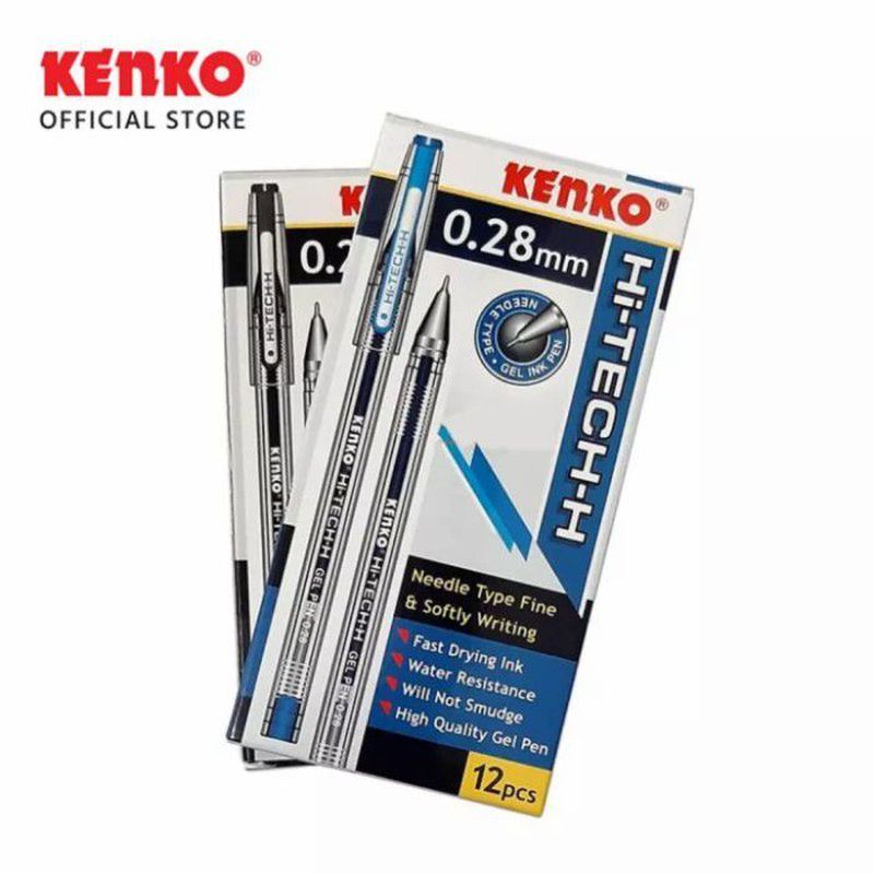 

3 pcs / Pulpen KENKO HI TECH 0.28 mm / Ballpoint Pen Tinta Gel Hi-Tech-H 0.28mm