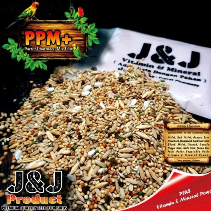 PPM+ PARROT PHARMACY MIX PLUS 5 KG PAKAN BURUNG PRODUK J&J VITAMIN PARROT