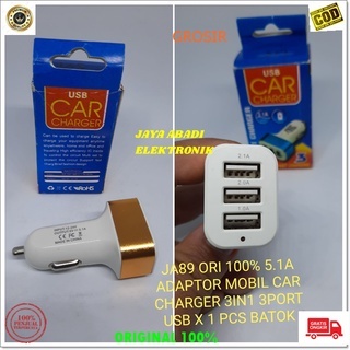 J89 ORIGINAL CAR CHARGER ADAPTOR MOBIL SAVER SERVER 3 USB FAST CHARGER CAS CASAN CHARGE DC POWER J89  super fast charging usb car charger adaptive saver 3in1 kepala cas casan batok adaptor mobil super aki accu ac dc travel adapter charge dual usb fast sup