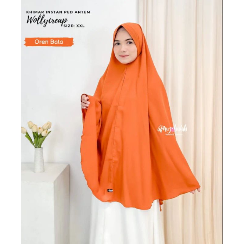 Khimar Instan Wollycreap XXL Pet Antem Mujahidah